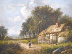 Joseph Thors (1835- 1884) Dutch, 'A Surrey Homestead', oil on canvas, signed and with an inscription
