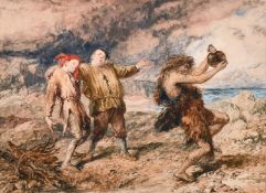 Sir John Gilbert (1817-1897) British, 'A Most Ridiculous Monster', Act 2, Scene 2 of the Tempest,