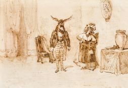 Jean Ignace Isadore Gerard, Known as Grandville, (1803-1847) French, A caricature of anthropomorphic