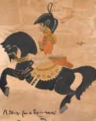 Claud Lovat Fraser (1890-1921) British, 'A Design for a Papier-M ch Toy', watercolour, signed and