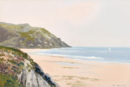 Daniel Sherrin (1868-1940) British, A coastal beach scene, watercolour, signed, 10