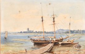 Admiral Sir Charles Burrard (1793-1870) British, 'Christ Church', a scene of boats being loaded at