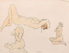 F. D. W. circa 1912, A print of a female nude in three positions, 9