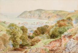 Ebenezer Wake Cook (1843-1926) British, A view of Lynton with a coastal landscape beyond,