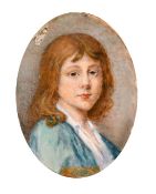 French school, circa 1945, A miniature portrait of louis XVII, signed and with inscription verso,