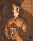 Follower of William Henry Hunt, O.W.S. (1790-1864) British, A young lady with a candle,