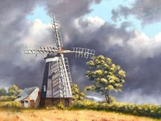 20th century English school, 'The Smoke Mill, Dalham, Newmarket 1973', oil on canvas, indistinctly