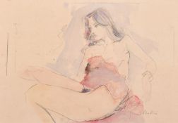 Geoffrey Chatten (b. 1938) Study of a scantily clad female figure, watercolour, 13