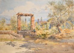 K. McCrackin, 'An Idle Moment', watercolour, inscribed verso, unframed, 10.5