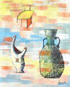 Laurent? (20th century) French school, A semi-abstract still life study, oil on canvas, signed, 31.