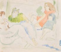 Manner of Marie Laurencin, A sketch of a reclining female figure, 7