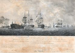 Four views of the 'Memorable Victory of the Nile', By W. Ellis published by George Riley, each 12.5