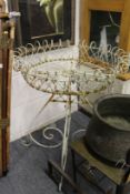 A wirework plant stand.