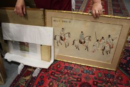 A collection of Chinese paintings and prints.