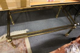 A good quality brass and glass coffee table.