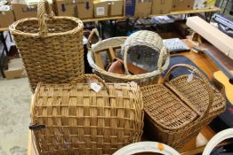 Wicker baskets.