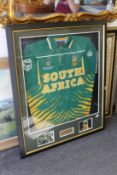 A Graeme Smith signed South African cricket shirt, framed and glazed.