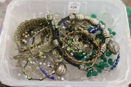 A box of costume jewellery.