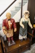 A pair of novelty his and hers figural models.