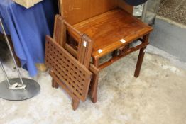 A small table and a folding table.