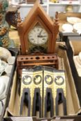 An American mantle clock, a lacquer table etc.