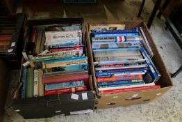 Two boxes of books relating to aviation.