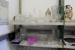 A good collection of household and decorative glassware.