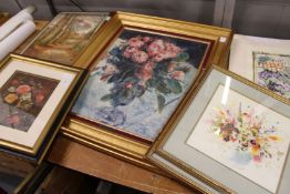 Four colour prints depicting flowers.