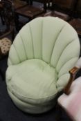 An upholstered bedroom chair.