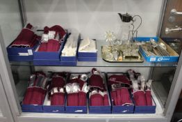 A large quantity of plated bead pattern flatware.