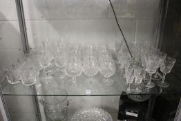 A part suite of cut glass drinking glasses.