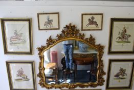 A set of four colour prints depicting Knights in Armour and a pair of smaller similar prints.