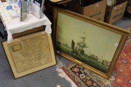 Robert Morden, a map of Hampshire together with a print.