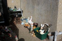 A large quantity of garden ornaments, pots etc.