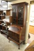 A mahogany bureau bookcase.