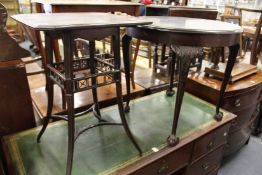 Two mahogany occasional tables.