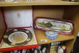 A boxed Spode commemorative plate and two other items.