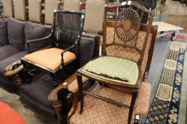Two Edwardian occasional chairs.