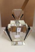 A large Art Deco style glass scent bottle (small chips).