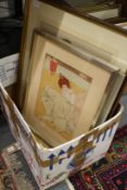 A small group of paintings and prints.