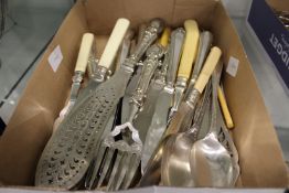 Plated flatware to include fish servers.