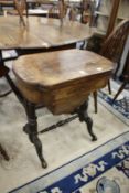 A Victorian walnut combination games / work table.