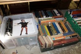Three boxes of books relating to music.