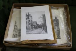 A large quantity of unframed prints.