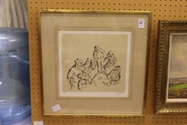 Bearded Figures a print, initialled A. P.