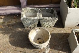 Three various garden pots.