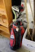 A bag of golf clubs.