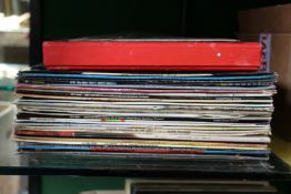 A box of records.