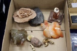 Carved hardstone items etc.