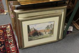Montague Webb Street Scene in Wingham, Kent watercolour, together with another watercolour of a